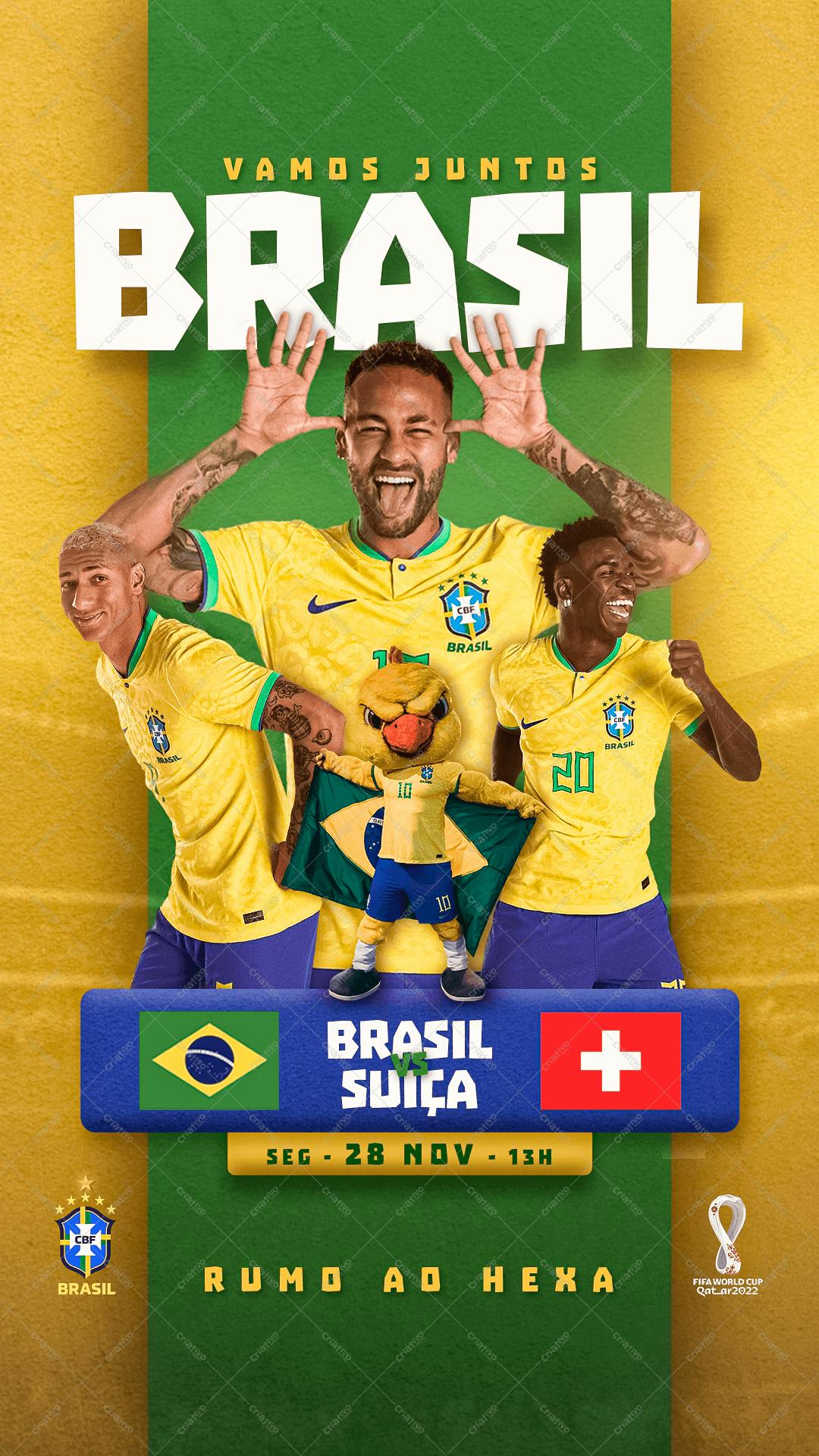 Flyer Copa do Mundo Brasil x Suíça PSD Editável