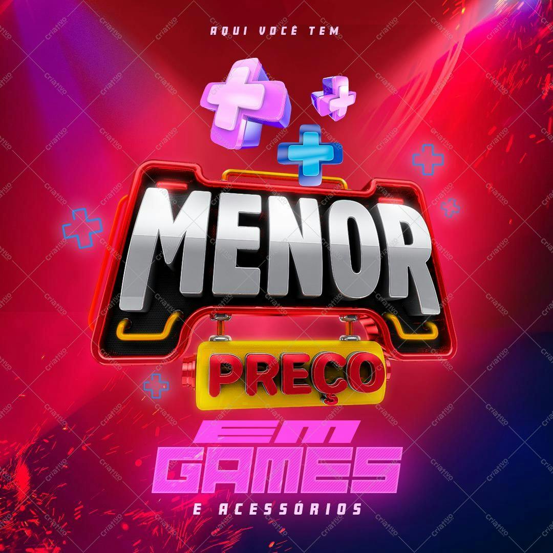 Selo 3D promocional games vermelho e amarelo