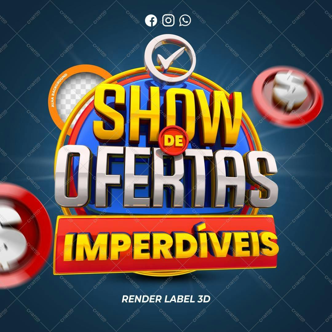 Selo 3D promocional vermelho e dourado metálico