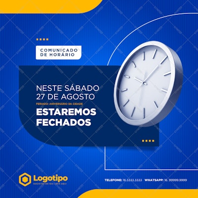 Comunicado de Feriado PSD Editável