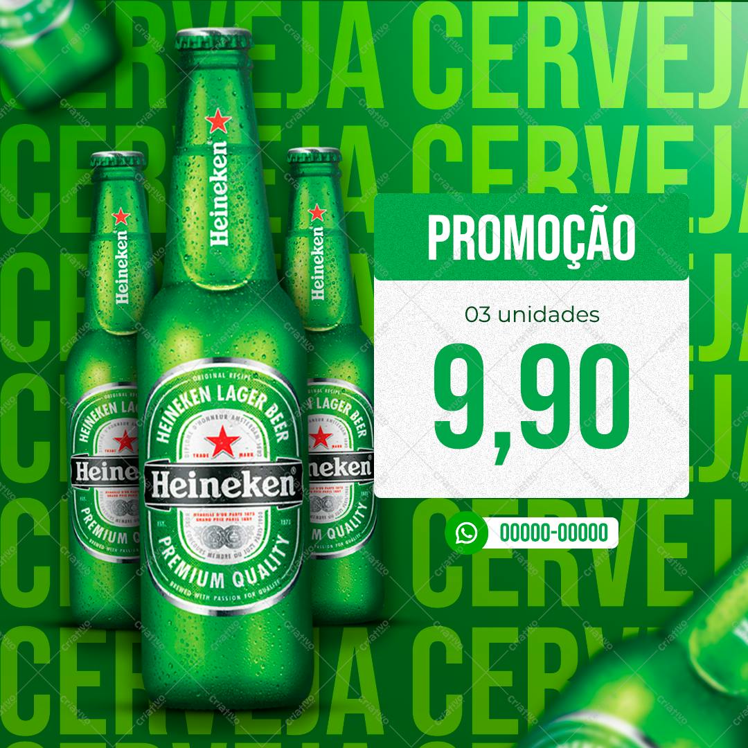 Banner Heineken Promoção 3 Unidades PSD Editável