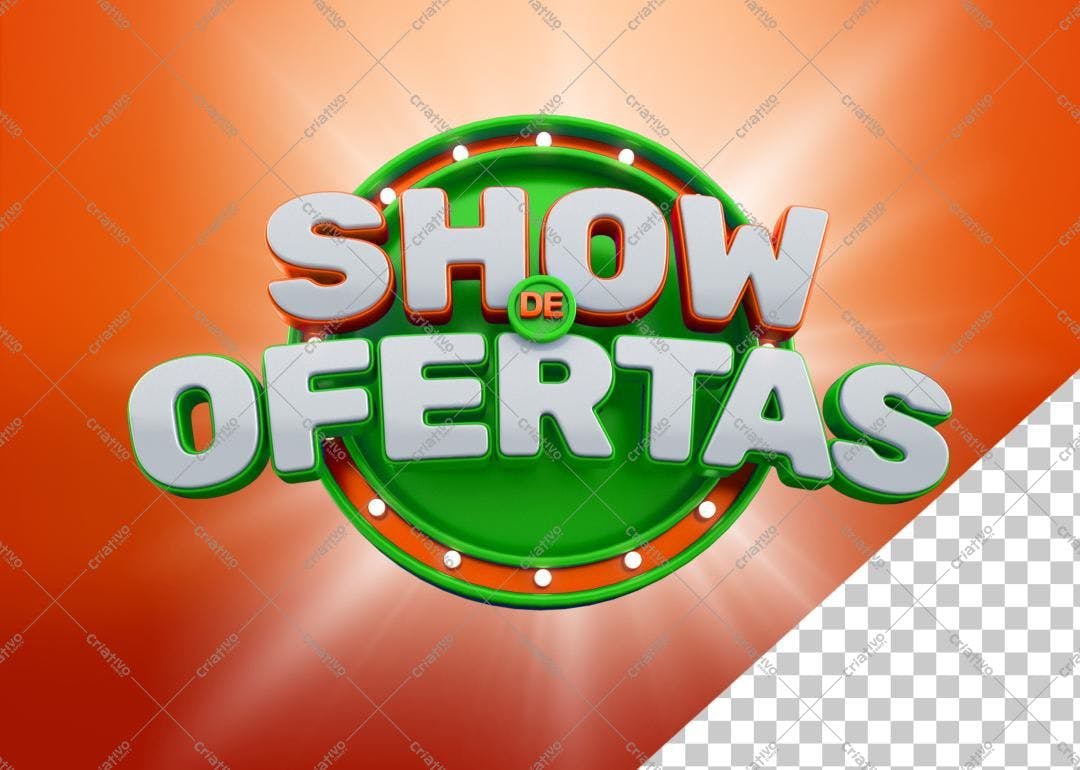 Selo 3D promocional verde e branco estilo retrô