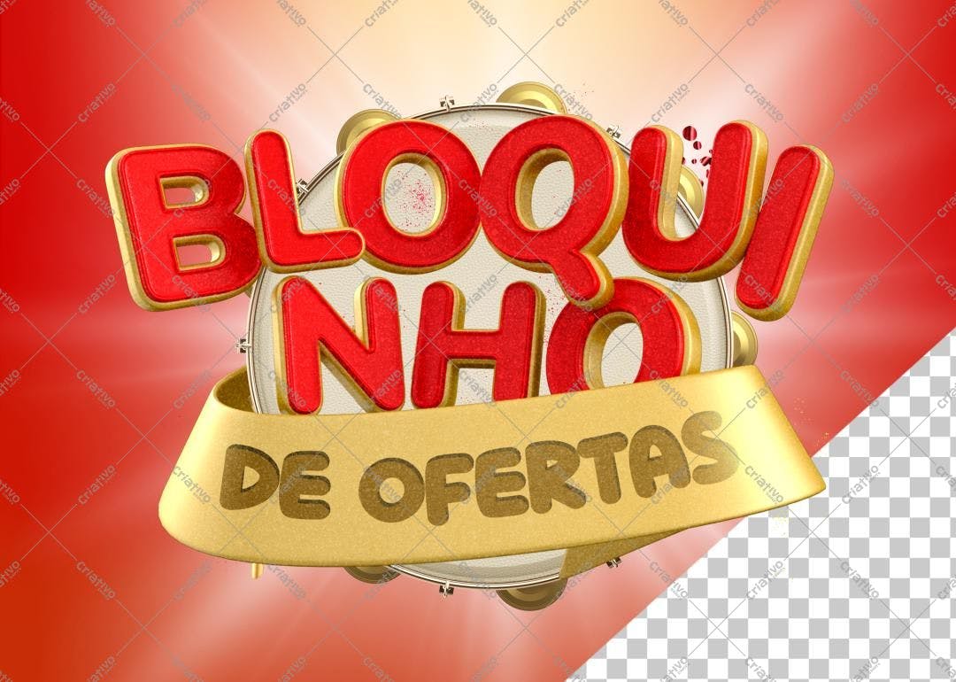 Selo 3D promocional vermelho e dourado
