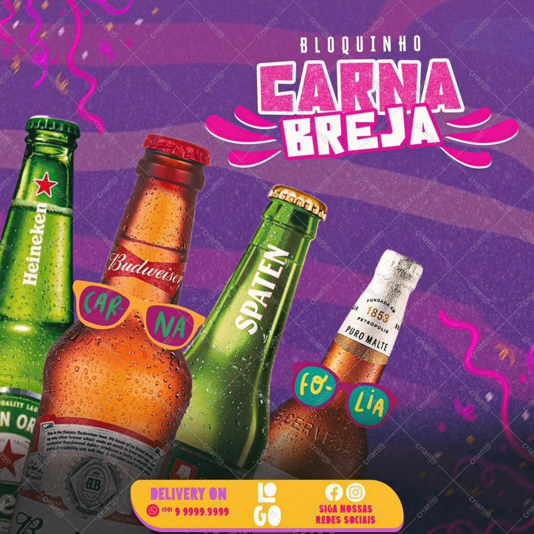 Bloquinho Carnaval Cerveja PSD Editável