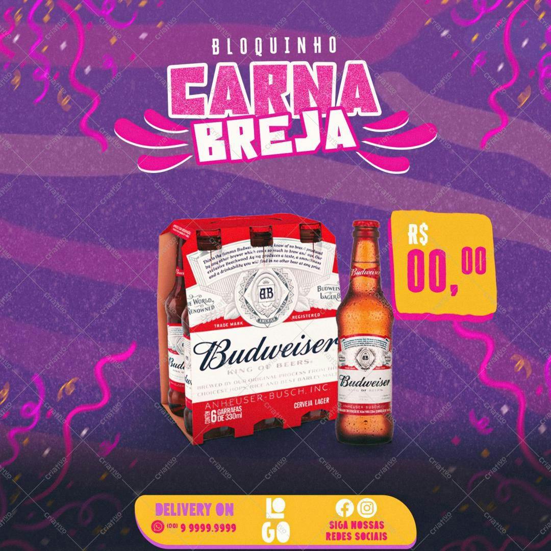 Bloquinho Carna Breja - Kit Cerveja Carnaval PSD Editável