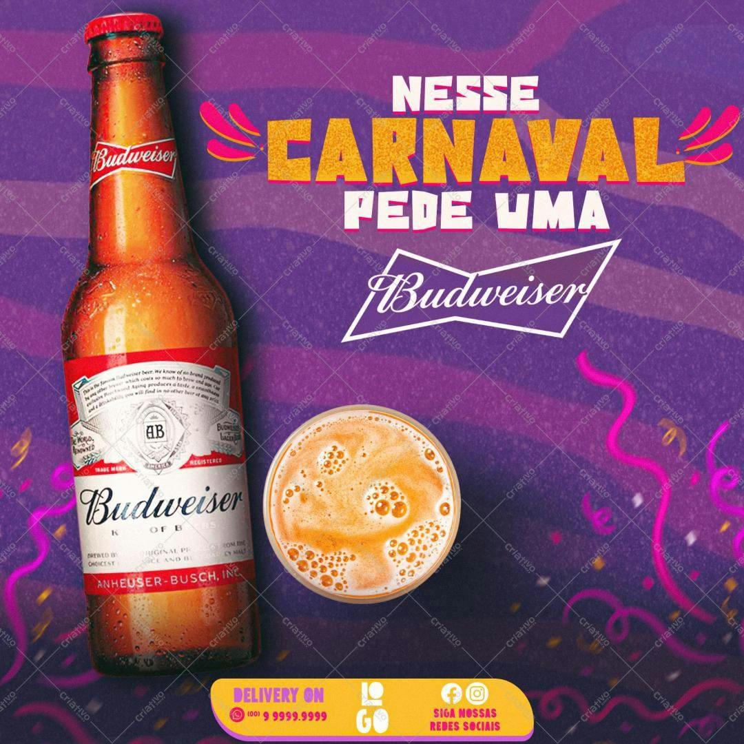 Banner para Carnaval com Cerveja PSD Editável