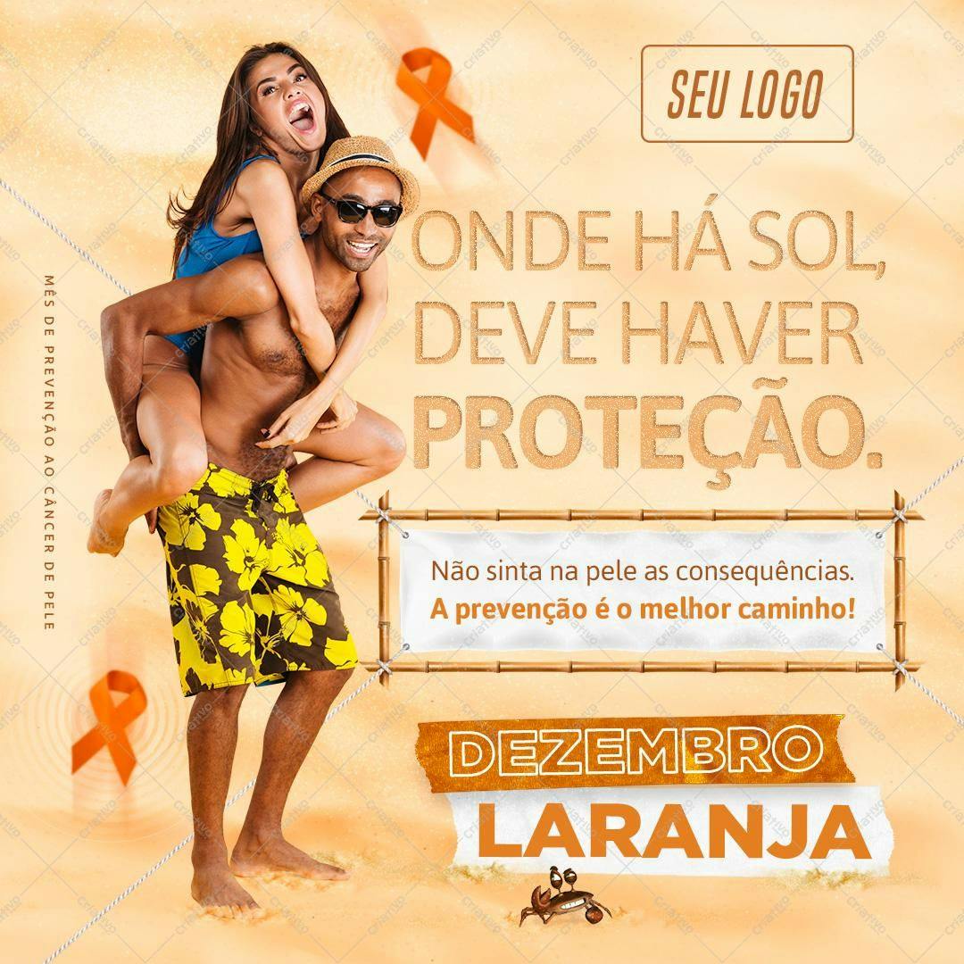 Post para Redes Sociais Dezembro Laranja PSD Editável
