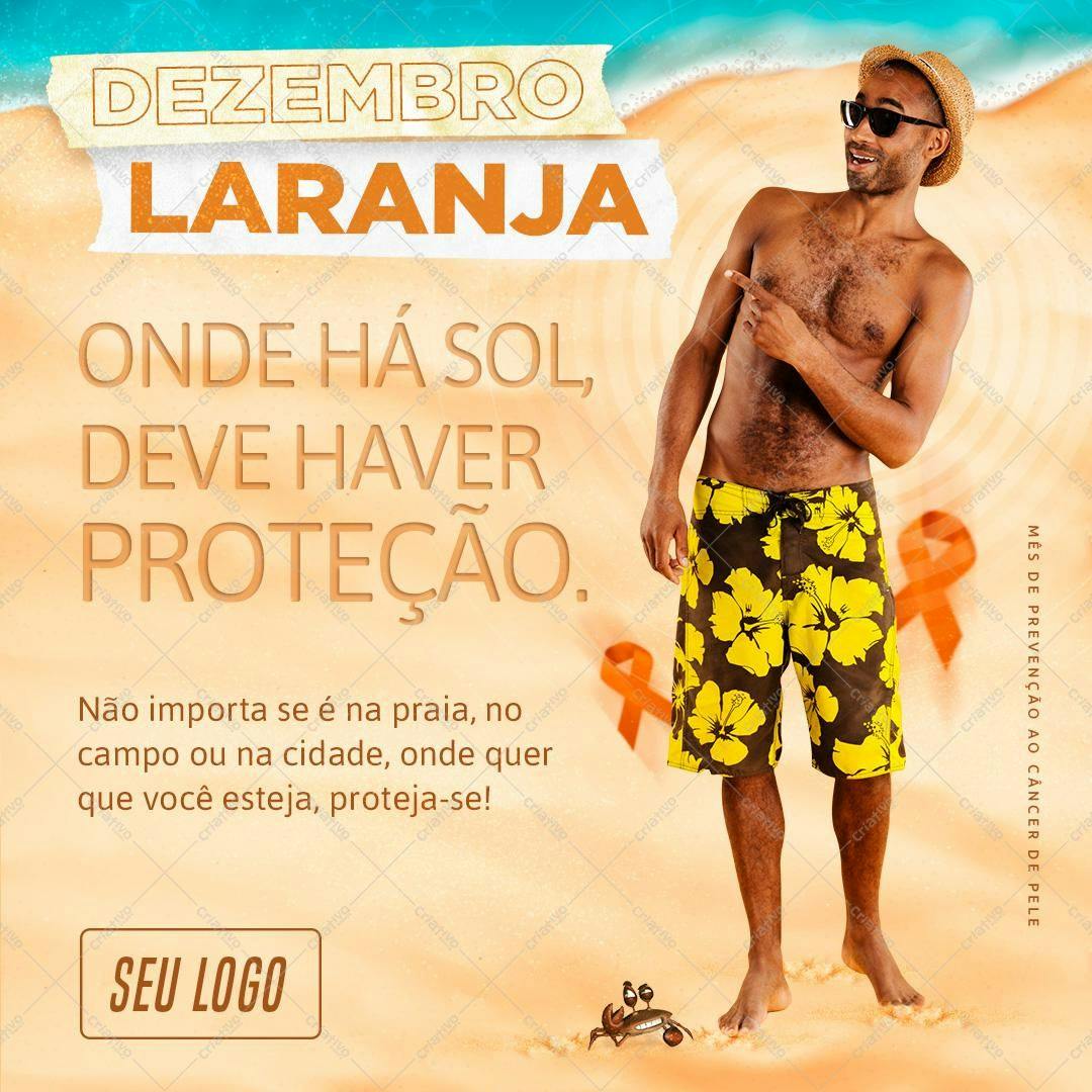 Post para Redes Sociais Dezembro Laranja PSD Editável