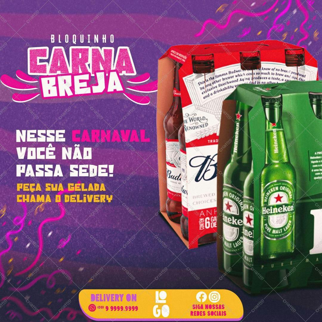 Flyer para Carnaval com Cervejas PSD Editável