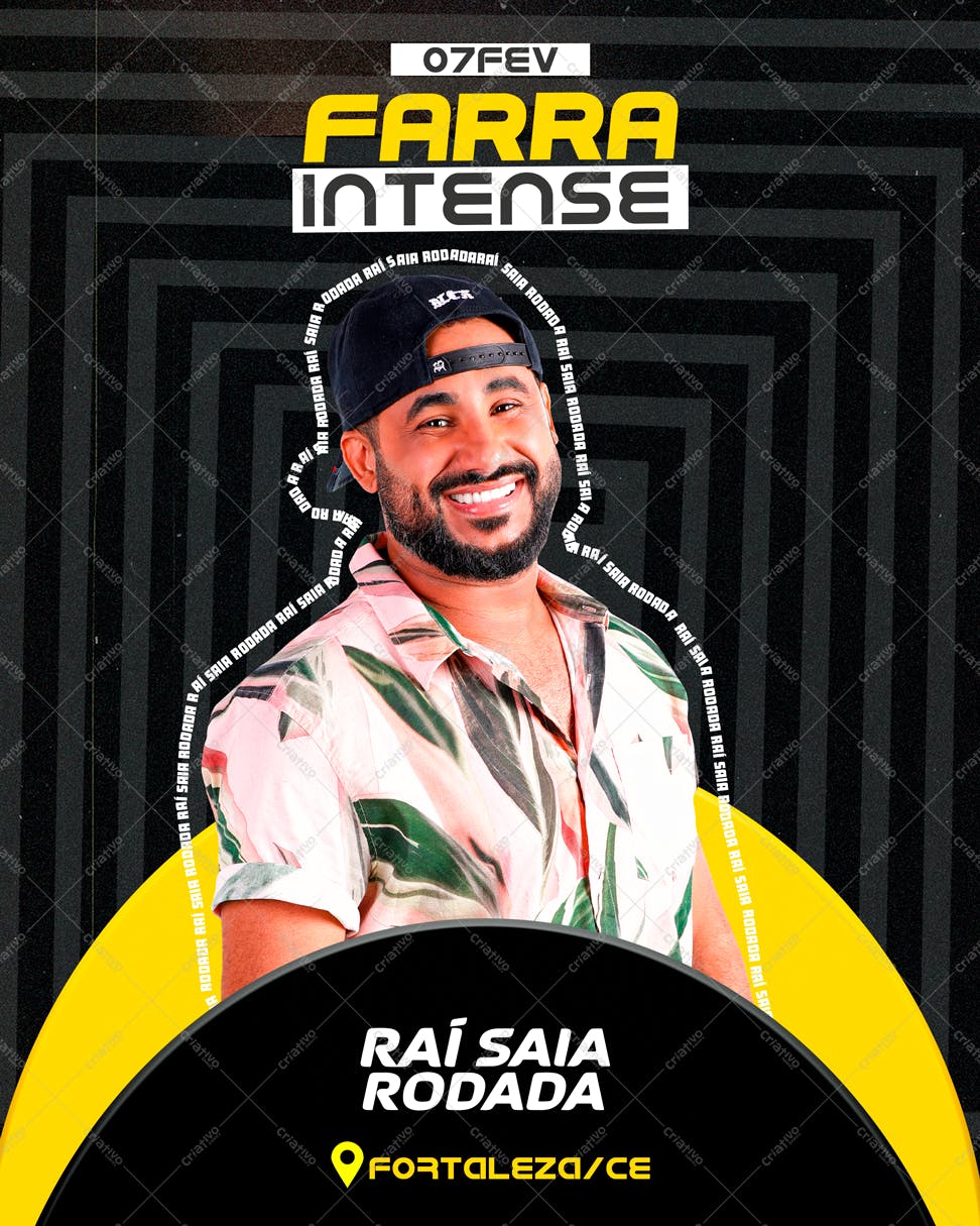 Flyer para Festa Rai Saia Rodada PSD Editável