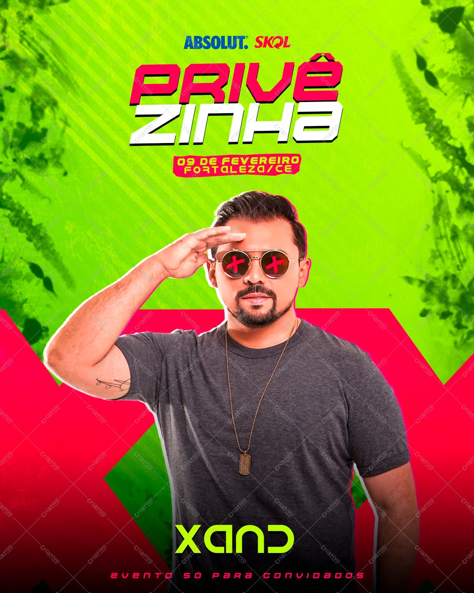 Flyer para Festa Privada com DJ Xand Avião PSD Editável