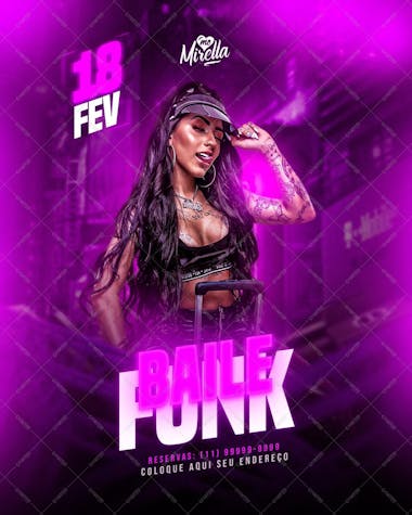 Flyer baile funk da mirella feed psd