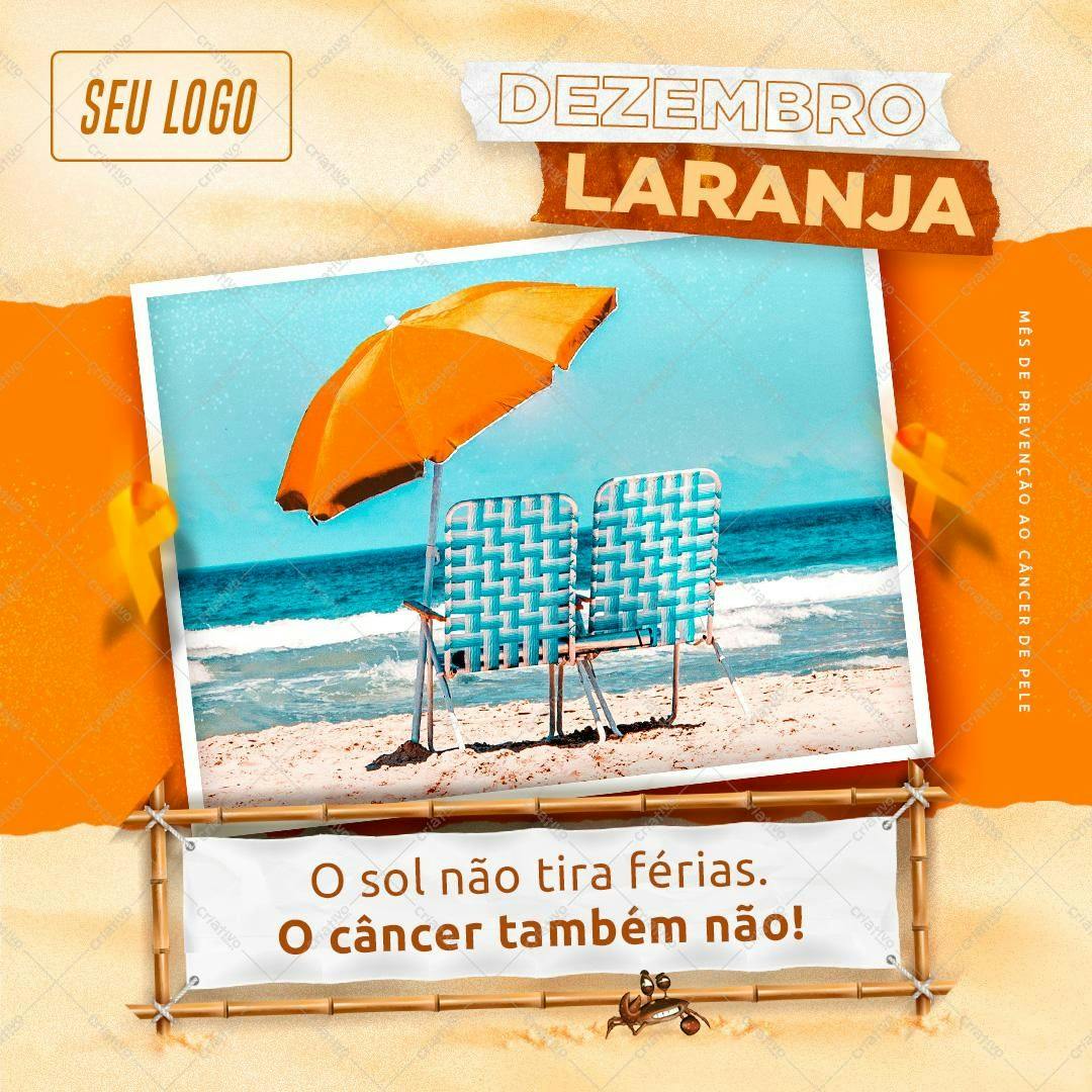 Post para Dezembro Laranja PSD Editável