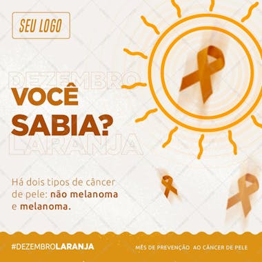 Feed dezembro laranja mês de prevenção ao câncer de pele