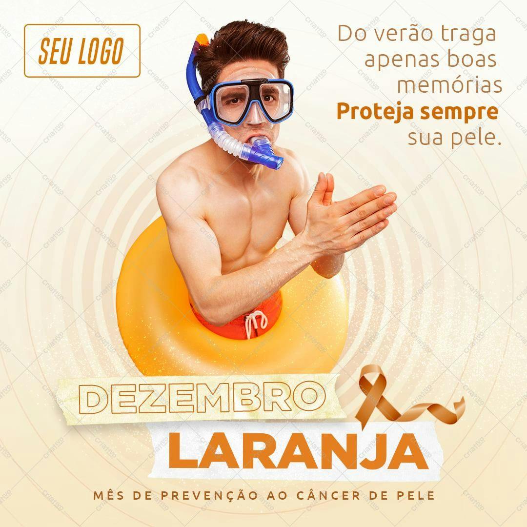 Post para Redes Sociais Dezembro Laranja PSD Editável