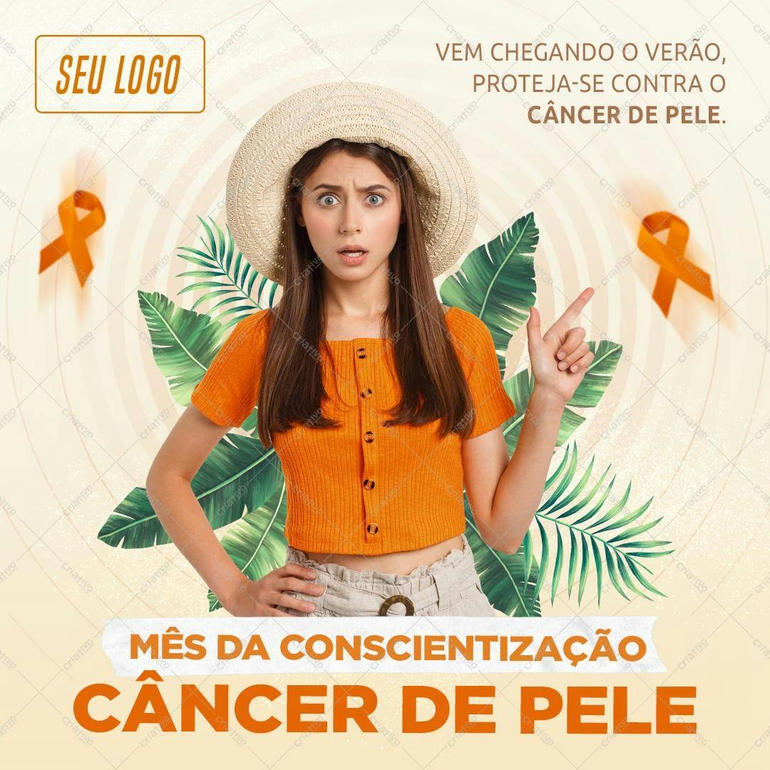 Post para o Mês de Conscientização do Câncer de Pele PSD Editável