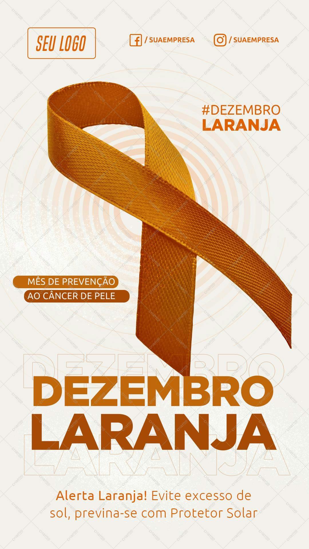 Cartaz para Dezembro Laranja PSD Editável