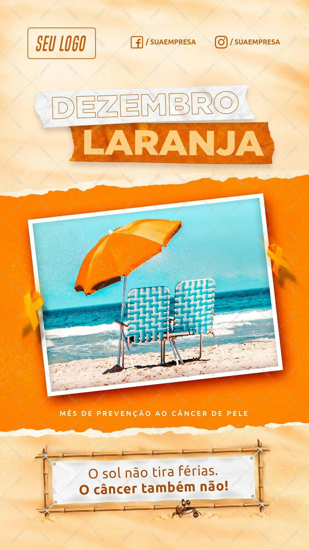 Post para Redes Sociais Dezembro Laranja PSD Editável