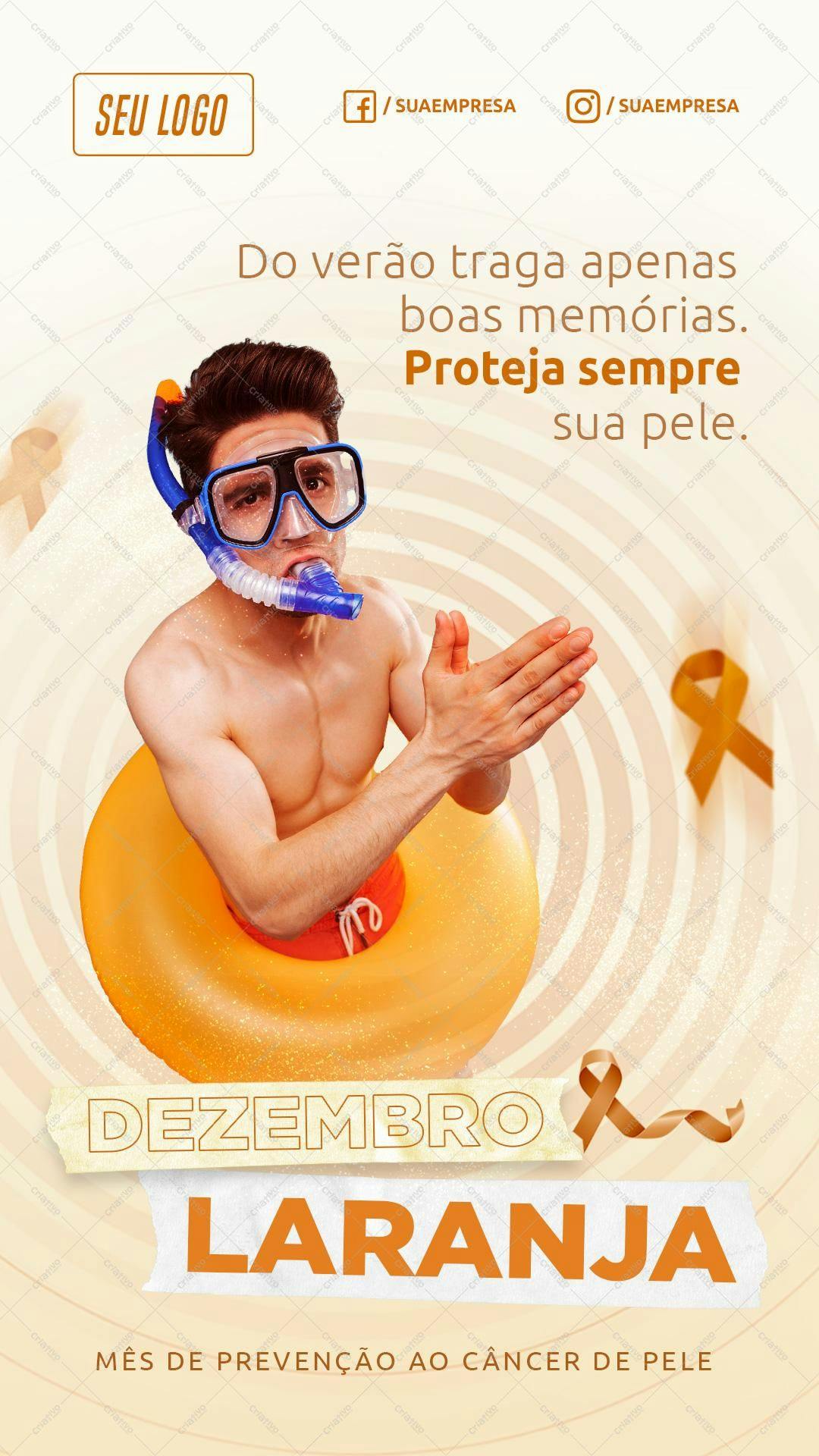 Flyer para Dezembro Laranja PSD Editável