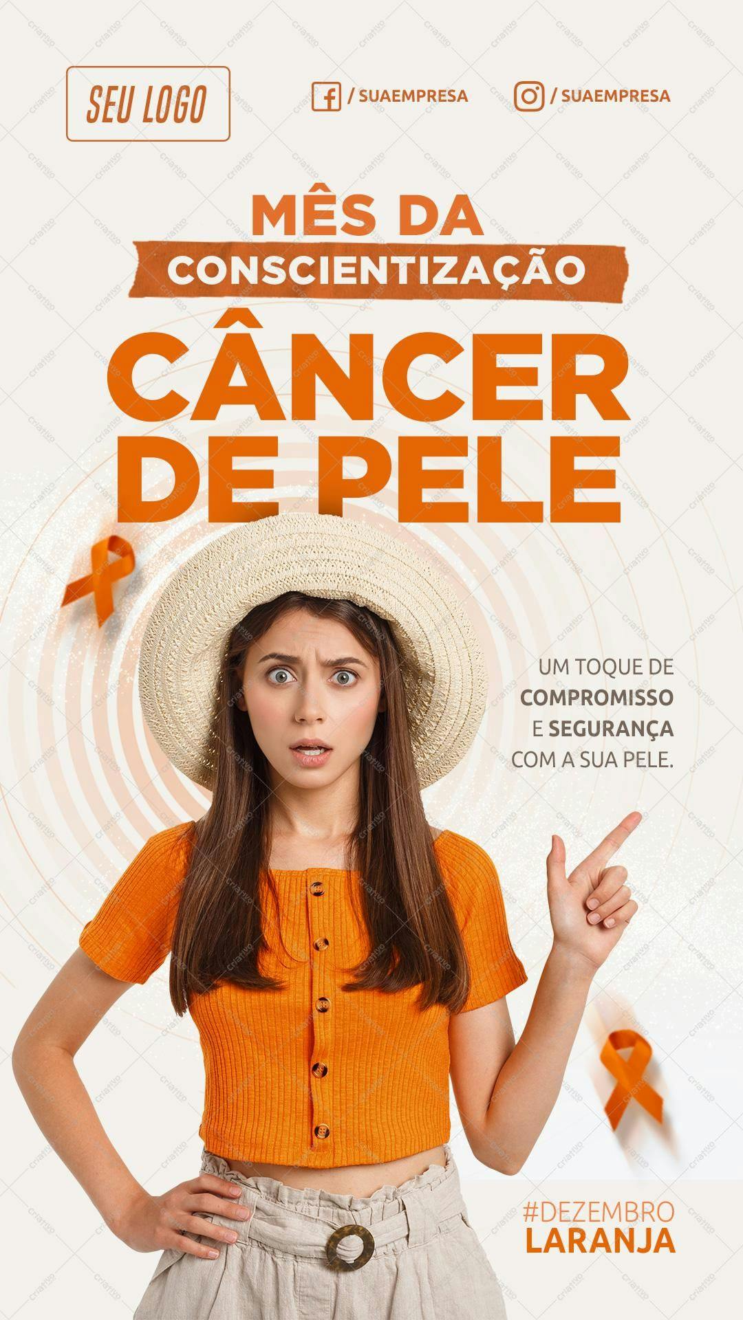 Post para o Dezembro Laranja PSD Editável