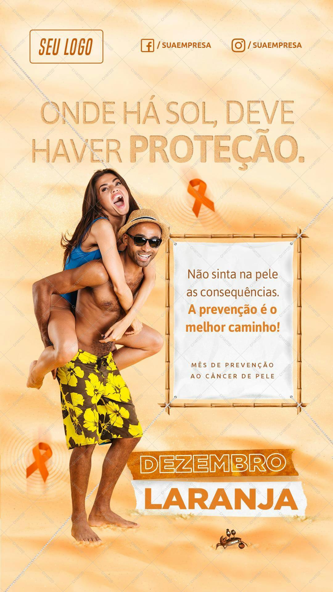 Banner para Dezembro Laranja PSD Editável