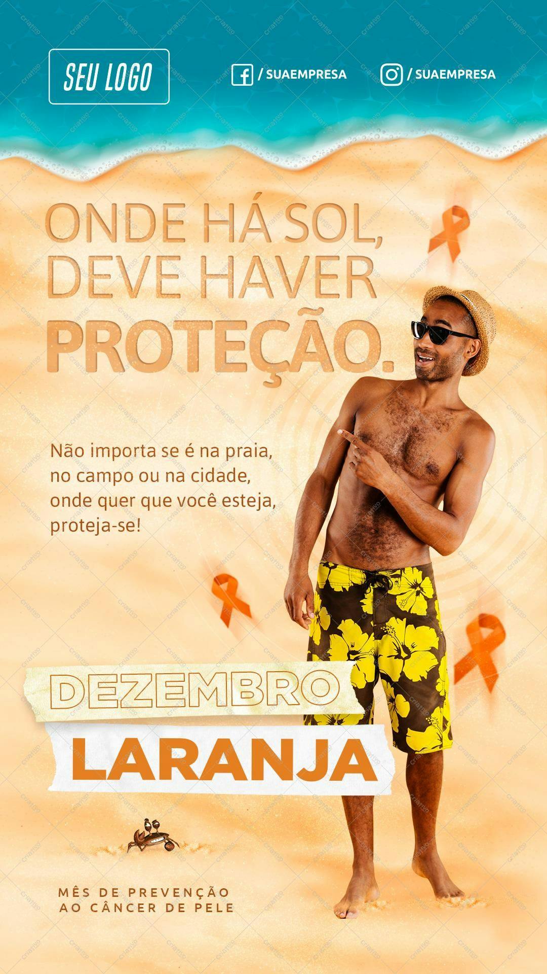 Flyer para Dezembro Laranja PSD Editável