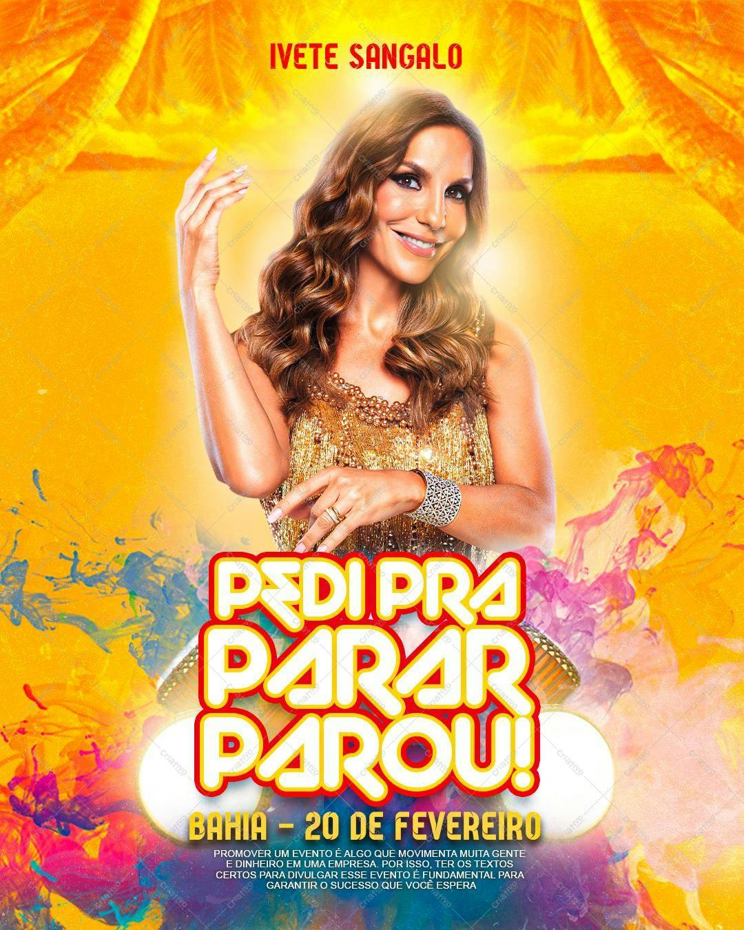 Flyer para Show Ivete Sangalo Bahia PSD Editável