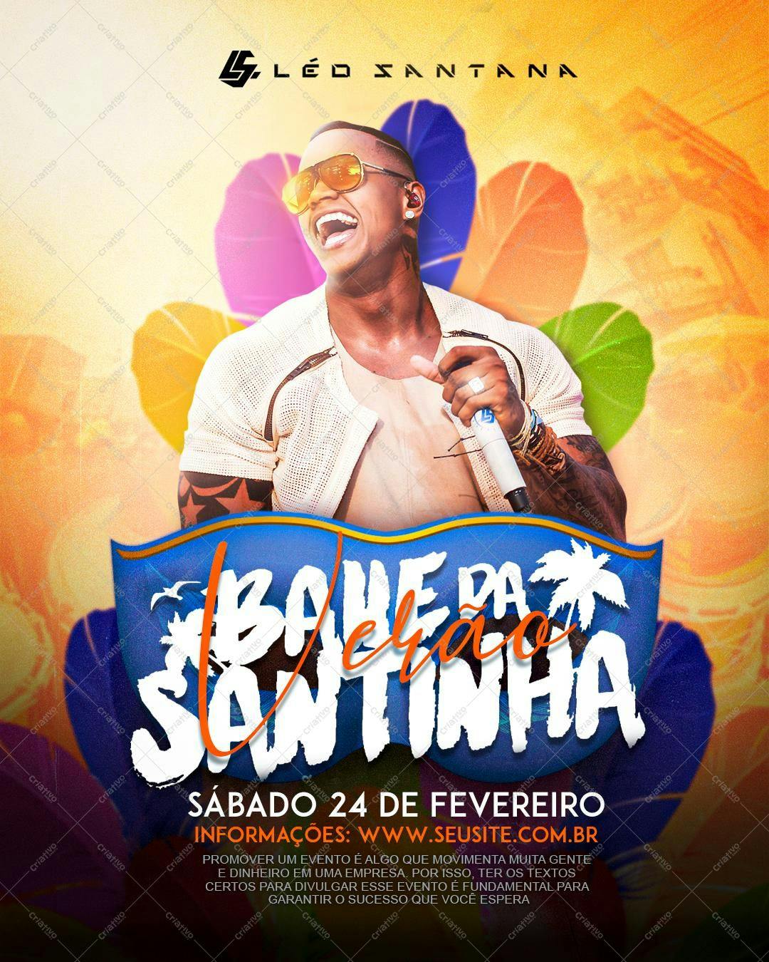 Flyer para Show de Léo Santana PSD Editável