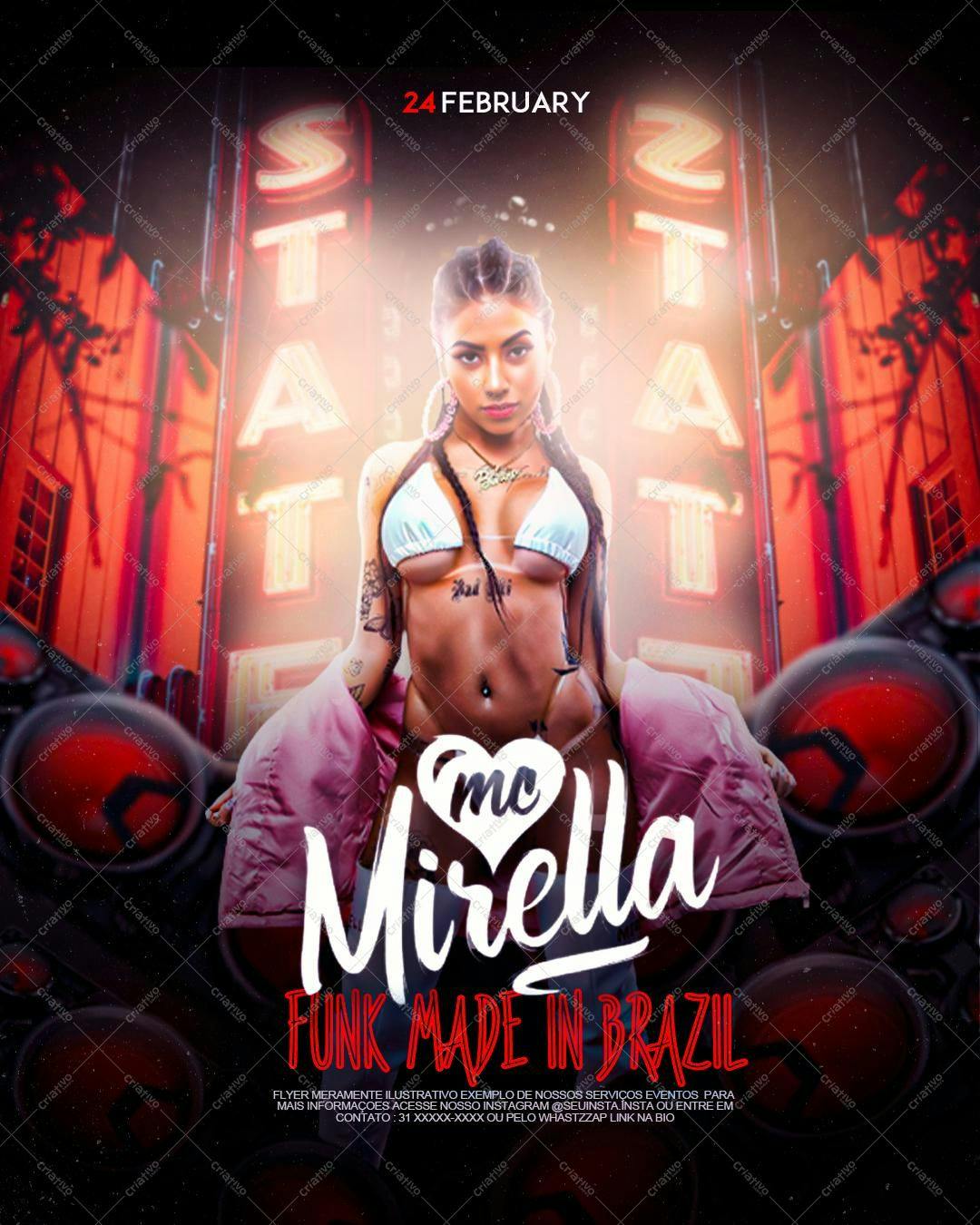 Flyer para Festa Funk MC Mirella PSD Editável