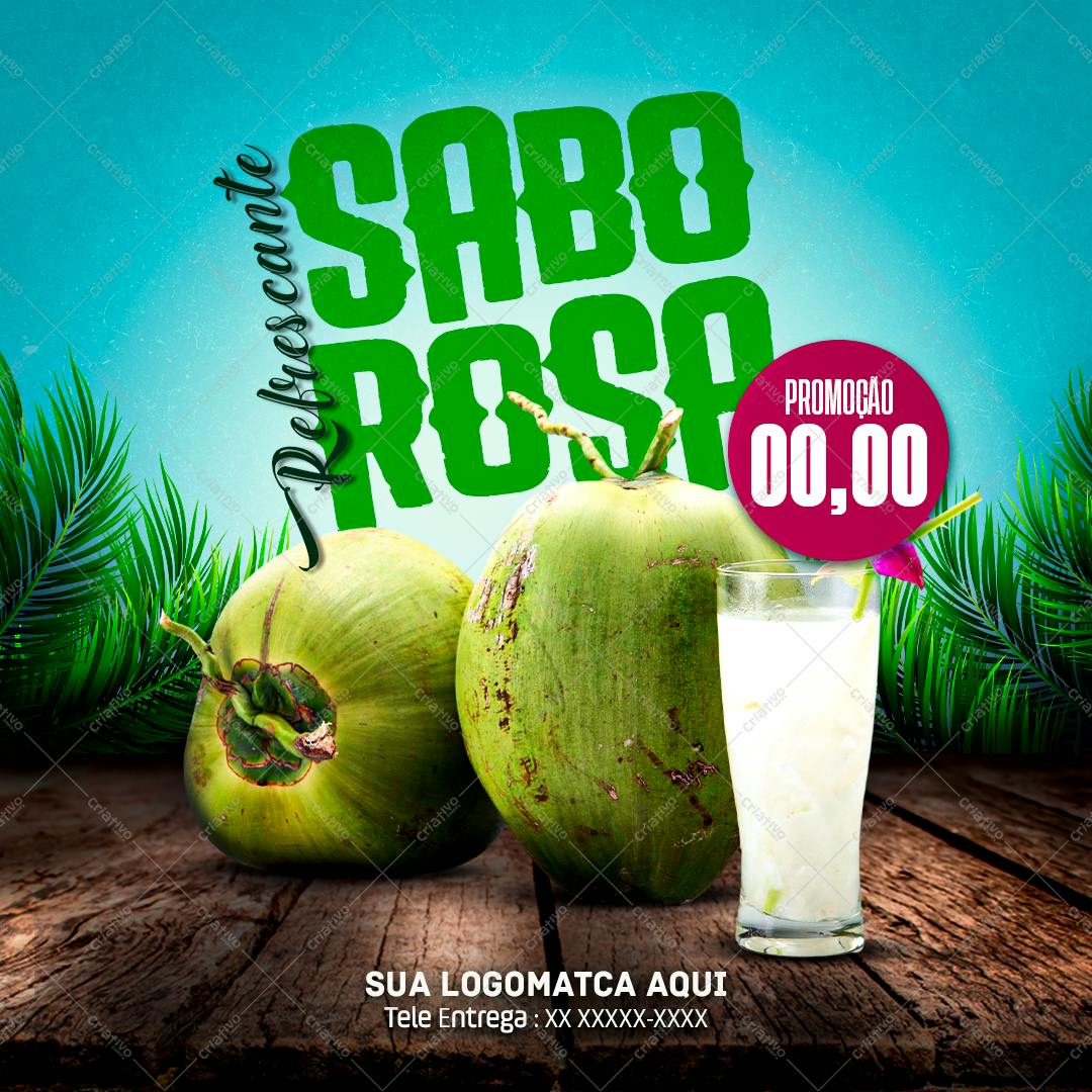 Flyer para Promoção de Água de Coco PSD Editável
