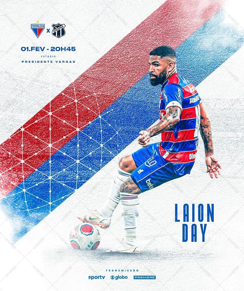 Post para Redes Sociais Jogo de Futebol PSD Editável