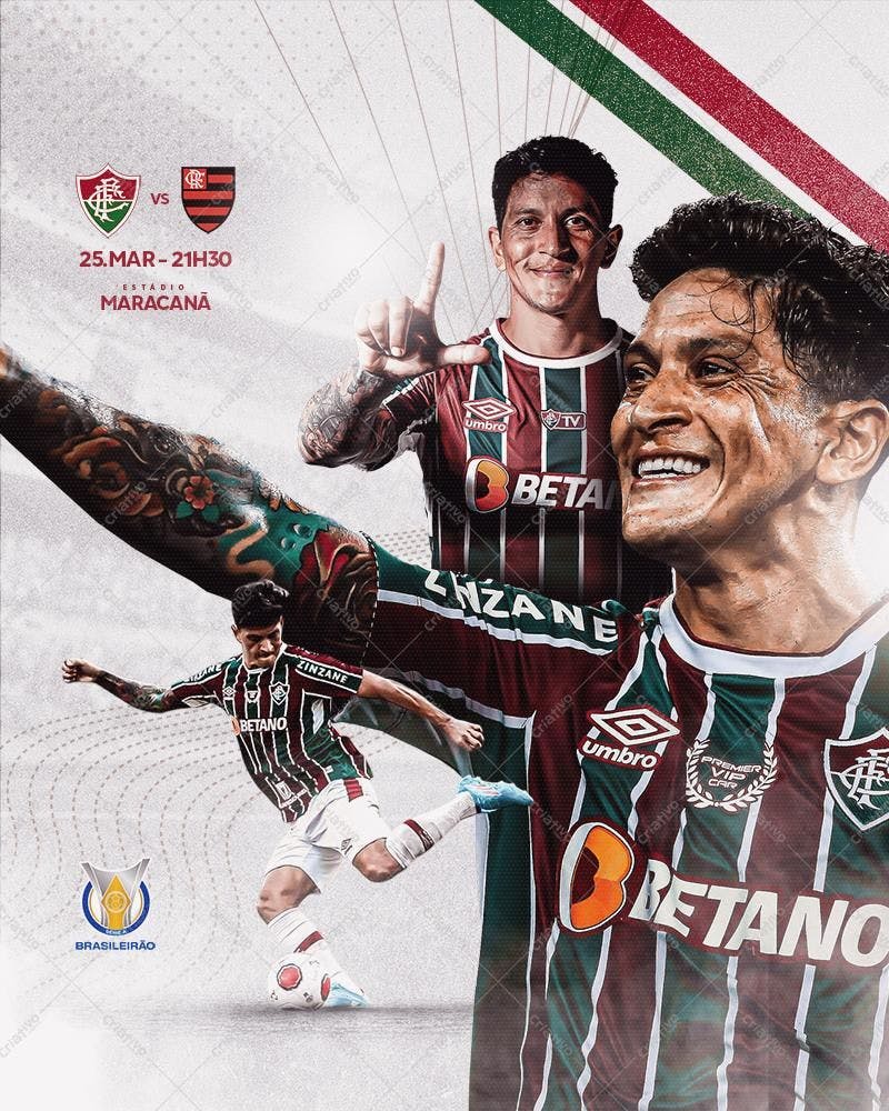 Poster para Jogo de Futebol Brasileiro PSD Editável