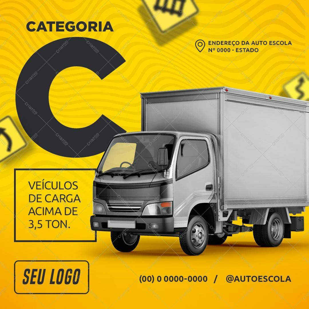 Template de Post para Redes Sociais Caminhão de Carga PSD Editável