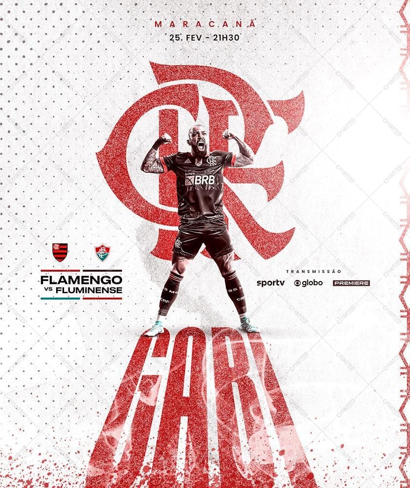 Post para Redes Sociais Flamengo x Fluminense PSD Editável