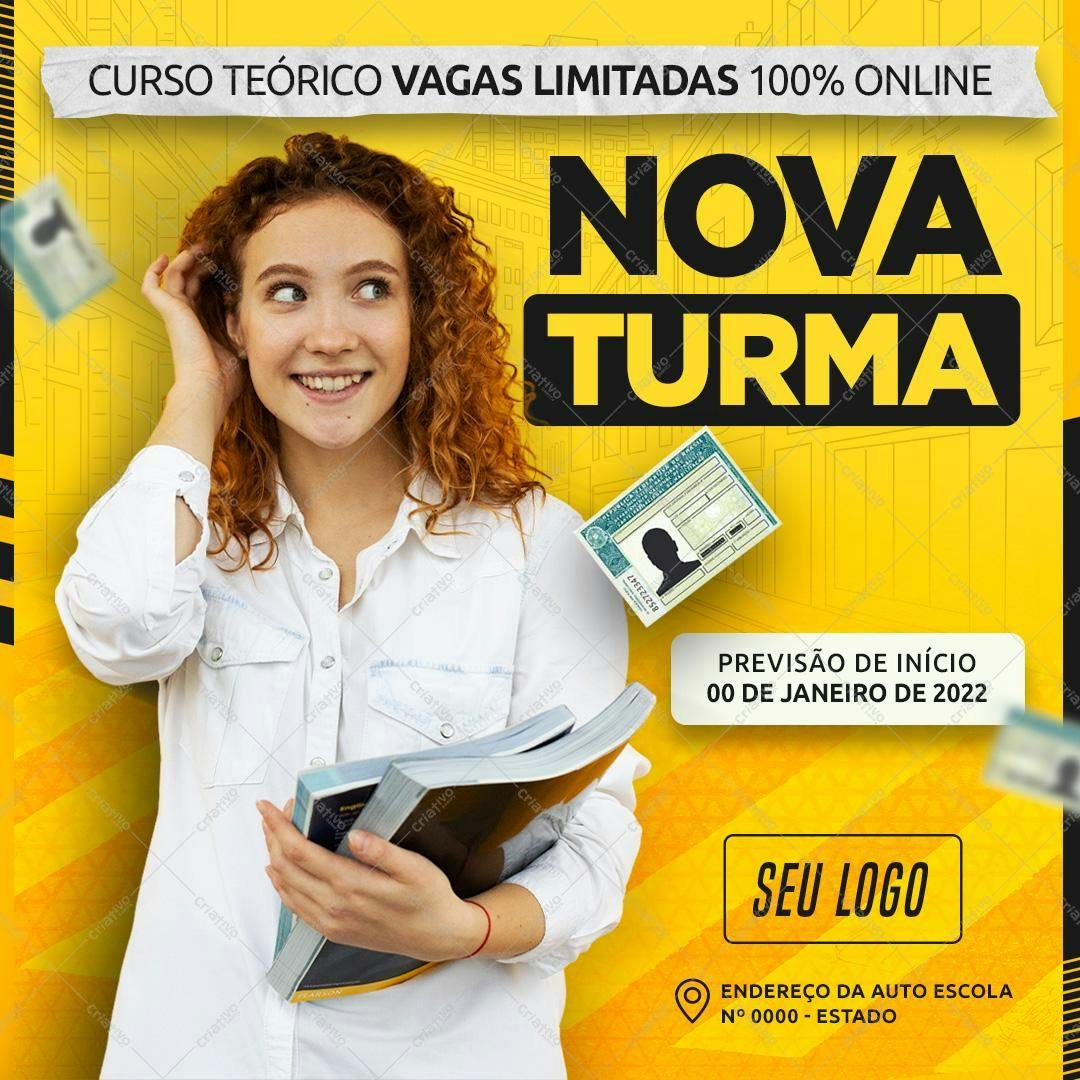 Banner para Curso de Direção PSD Editável