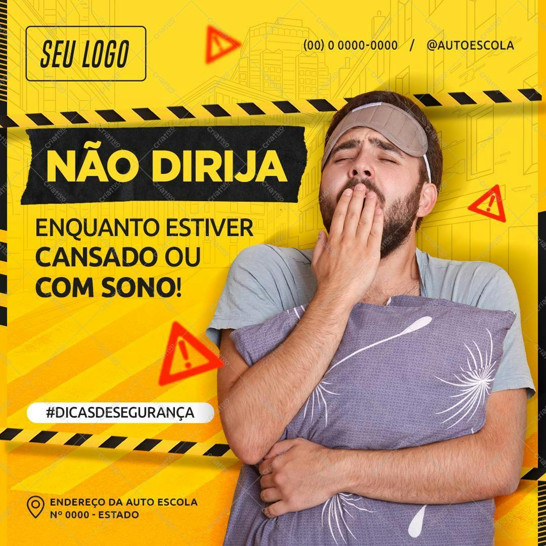 Post para Redes Sociais Segurança no Trânsito PSD Editável