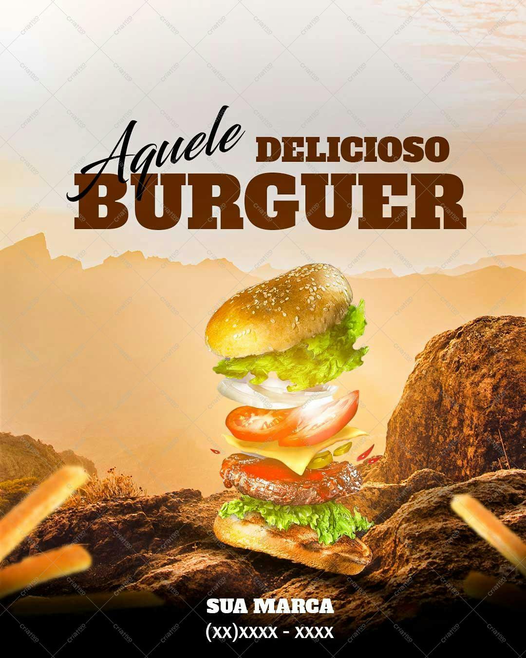 Template de Cardápio para Hamburgueria PSD Editável