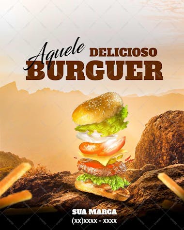 Delicioso burguer psd