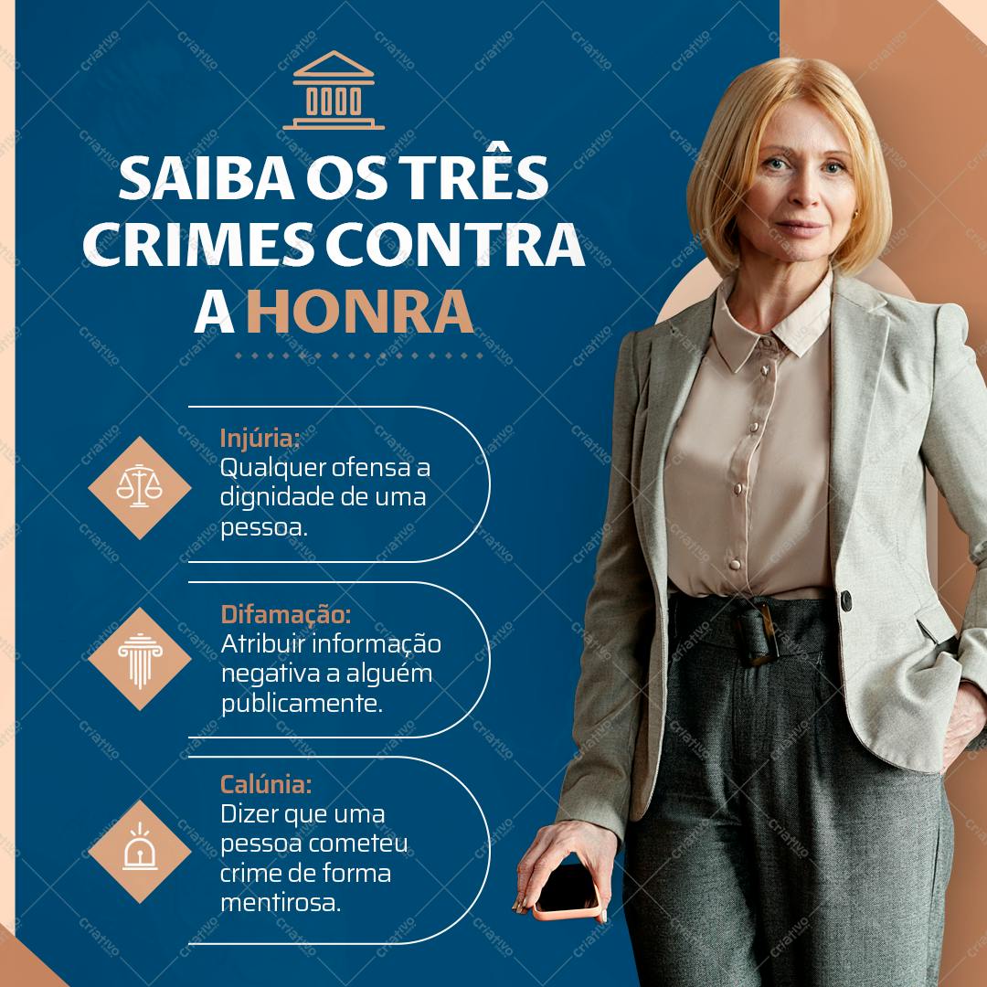 Post para Redes Sociais - Crimes Contra a Honra PSD Editável