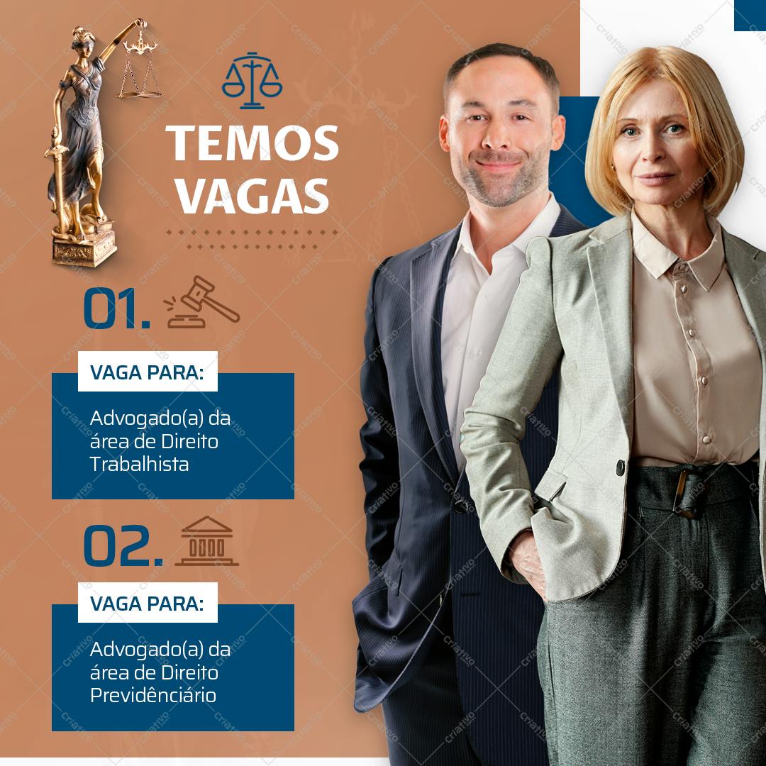 Postagem para Redes Sociais Vagas de Emprego PSD Editável