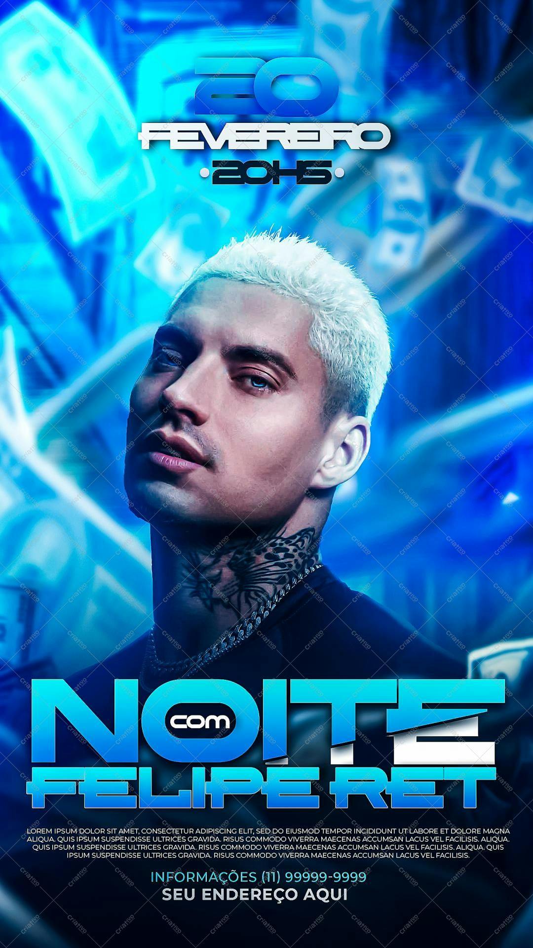 Flyer para Festa com Dj Felipe Ret PSD Editável
