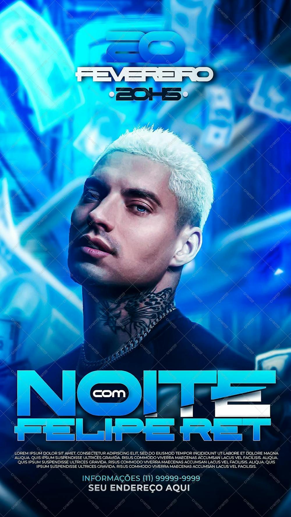 Flyer Noite Com Filipe Ret Story