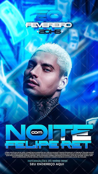Flyer Noite Com Filipe Ret Story