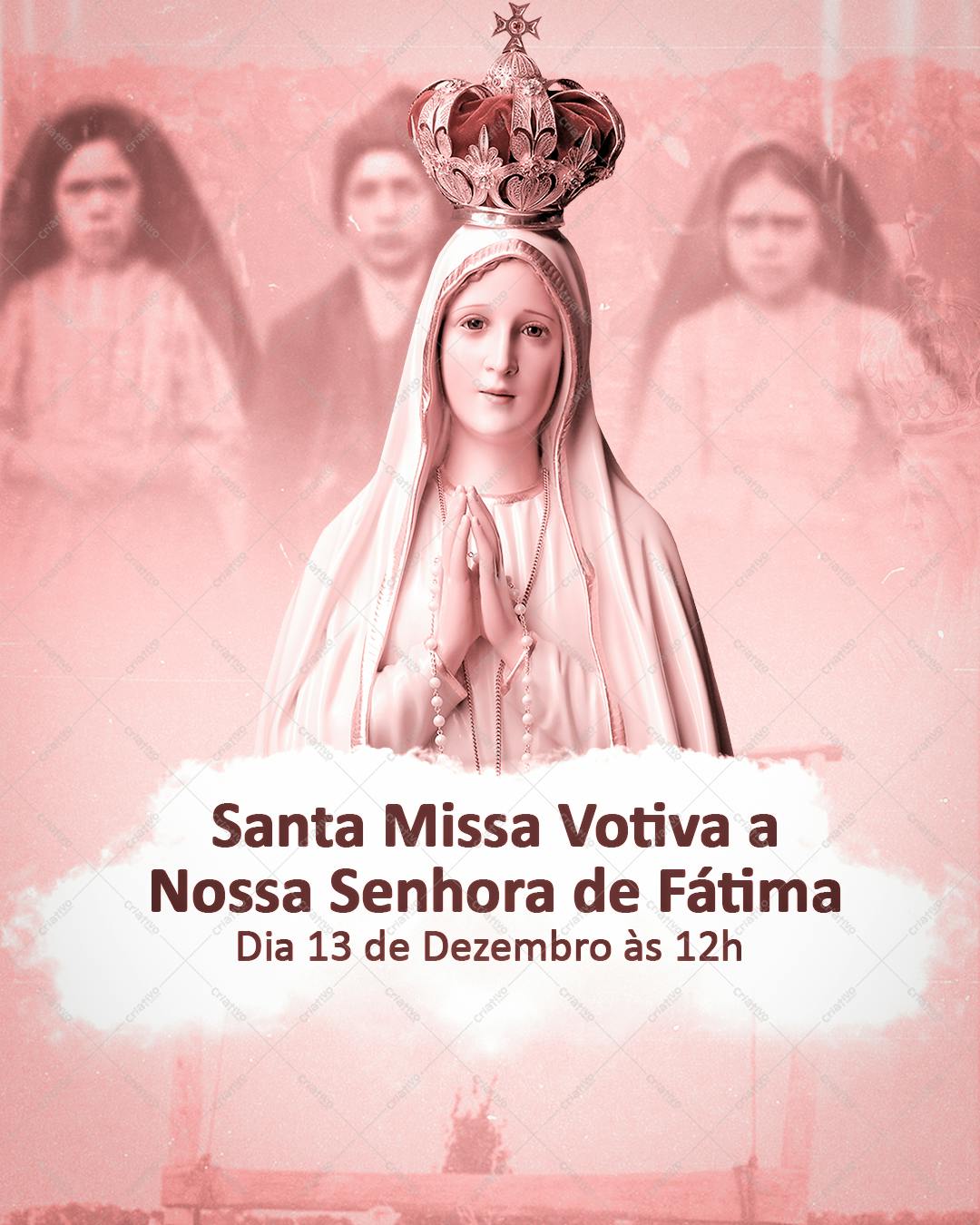 Convite para Missa Nossa Senhora de Fátima PSD Editável