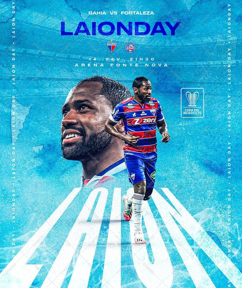 Post para Redes Sociais Jogo Bahia x Fortaleza PSD Editável