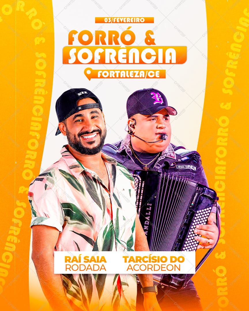 Flyer para Evento de Forró e Sofrência PSD Editável