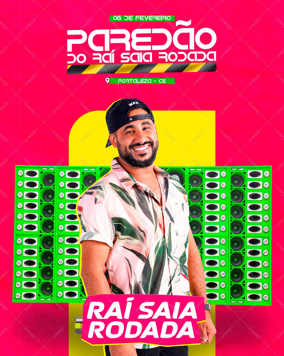 Flyer para Festa de Música Rai Saia Rodada PSD Editável