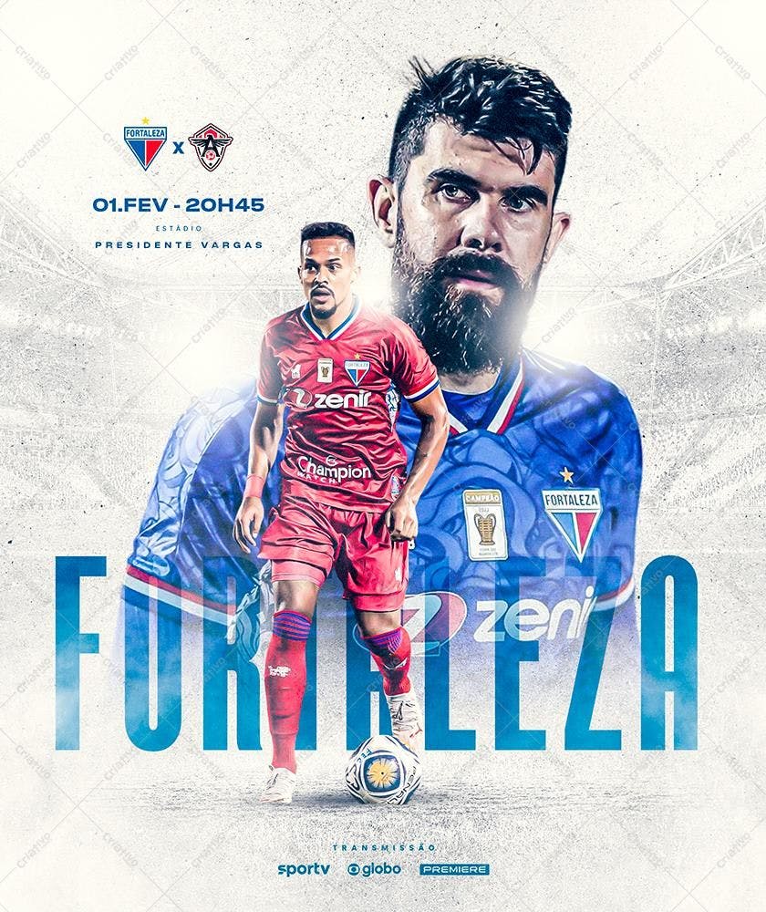 Flyer para Jogo de Futebol Fortaleza PSD Editável