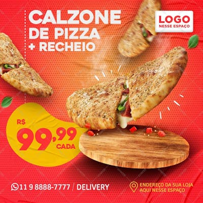 Calzone Lanche Versão 2 Social Media Psd Editável
