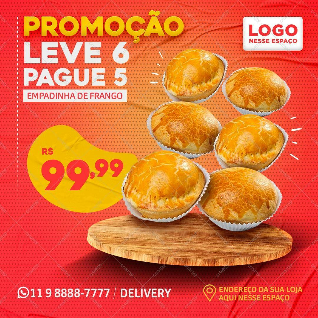 Template de Flyer para Promoção de Empadinhas PSD Editável
